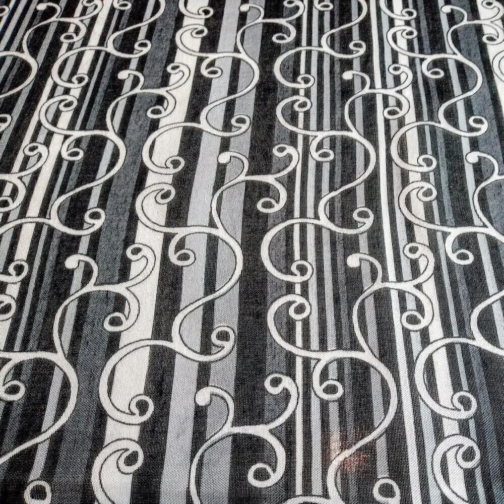 Tugra Sport Black & White Swirl Print Square Scarf